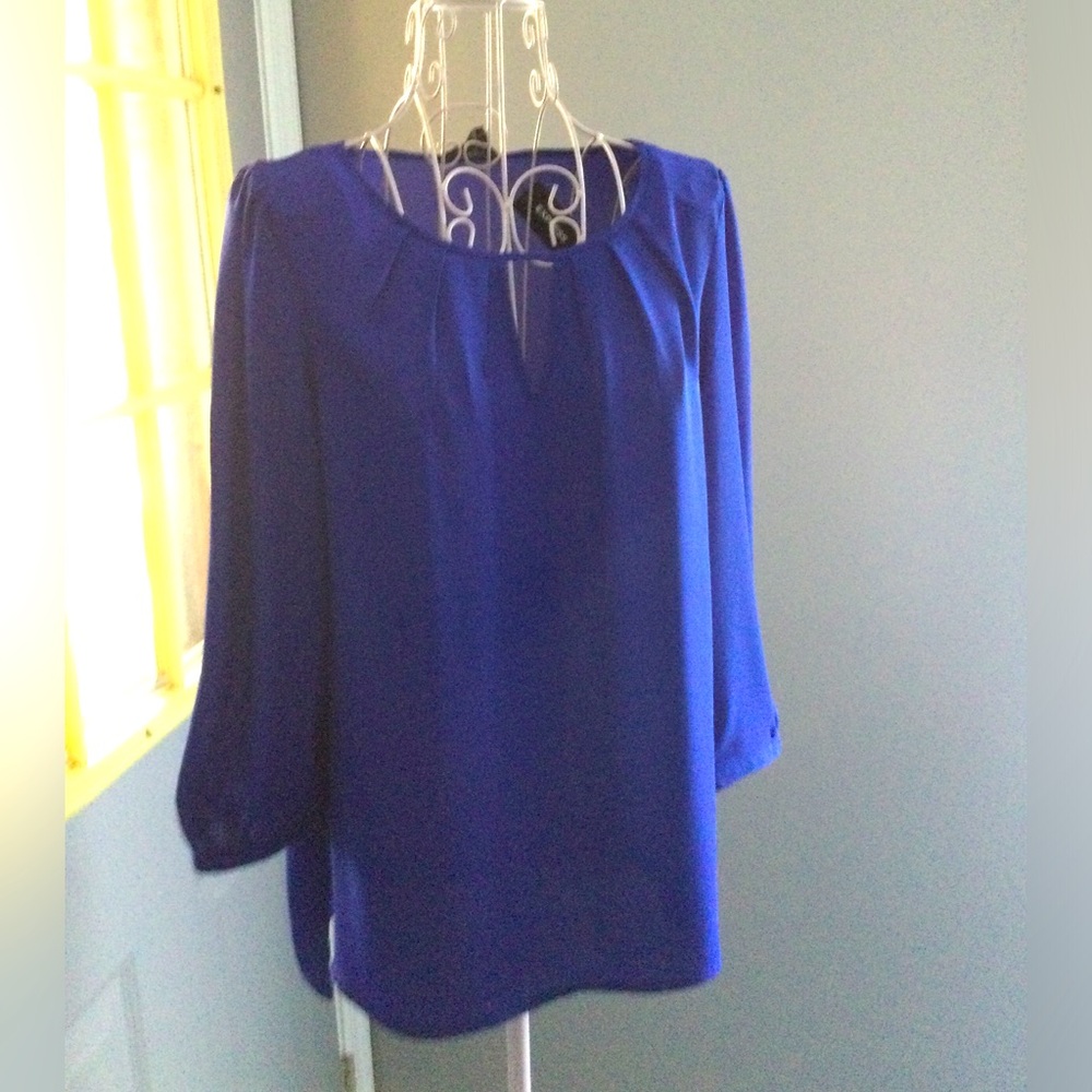 Express royal blue 3/4 sleeve blouse shirt new with tag